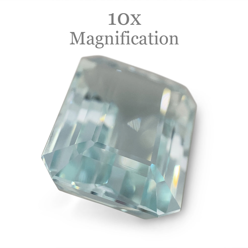 SkyJems 9.29ct Brazilian Aquamarine, light blue emerald-cut gemstone, natural unheated beryl from premium gem collection