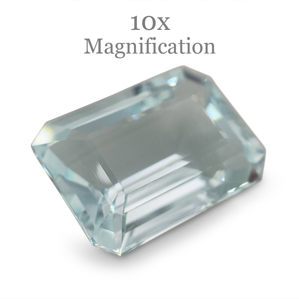 SkyJems 9.29ct Brazilian Aquamarine, light blue emerald-cut gemstone, unheated natural beryl from premium gem collection