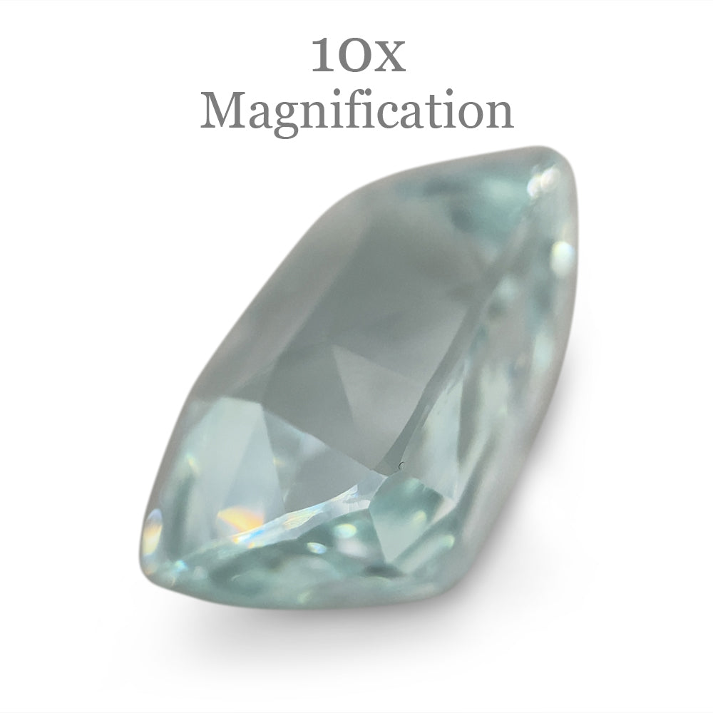 SkyJems 16.1ct Brazilian Cushion-Cut Aquamarine, soft blue beryl gemstone with subtle grey-green undertones