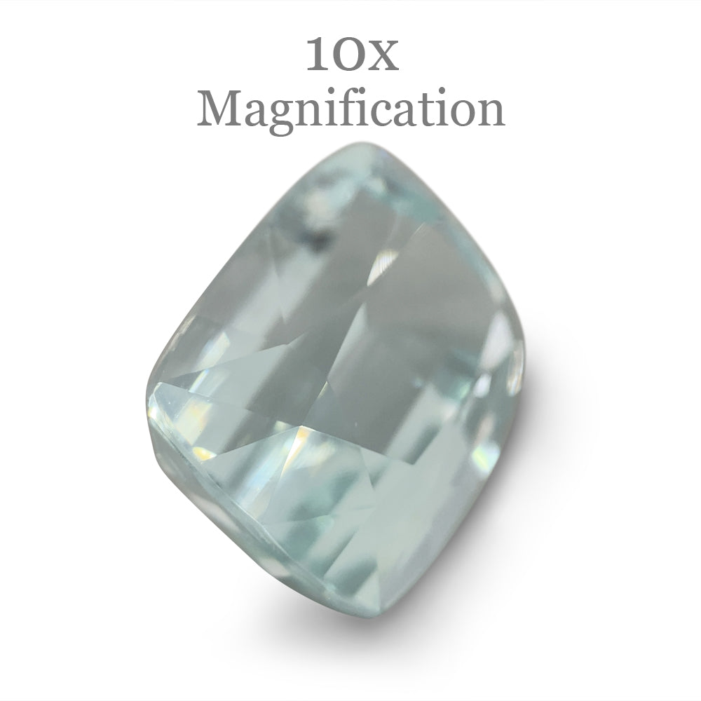 16.1ct Brazilian Cushion-Cut Aquamarine in Blue-Green, Unheated Beryl Gemstone by SkyJems Canada