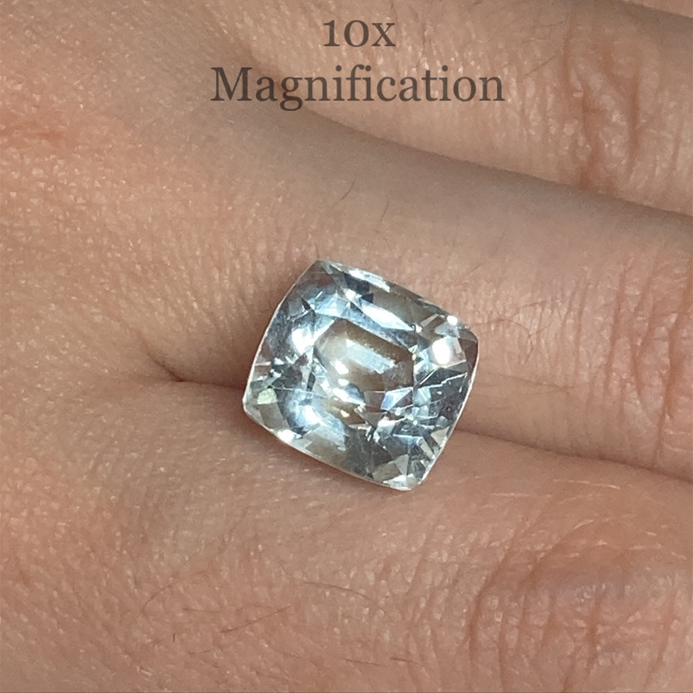 SkyJems 7.49ct Brazilian Cushion-Cut Aquamarine, soft blue-green beryl gemstone with exceptional clarity and light