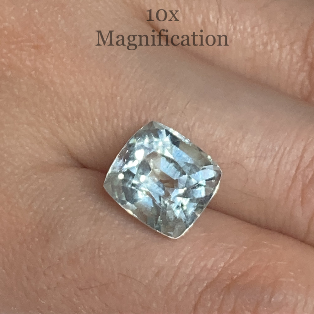 SkyJems 7.49ct Brazilian Cushion-Cut Aquamarine, soft blue-green beryl gemstone with exceptional clarity and light