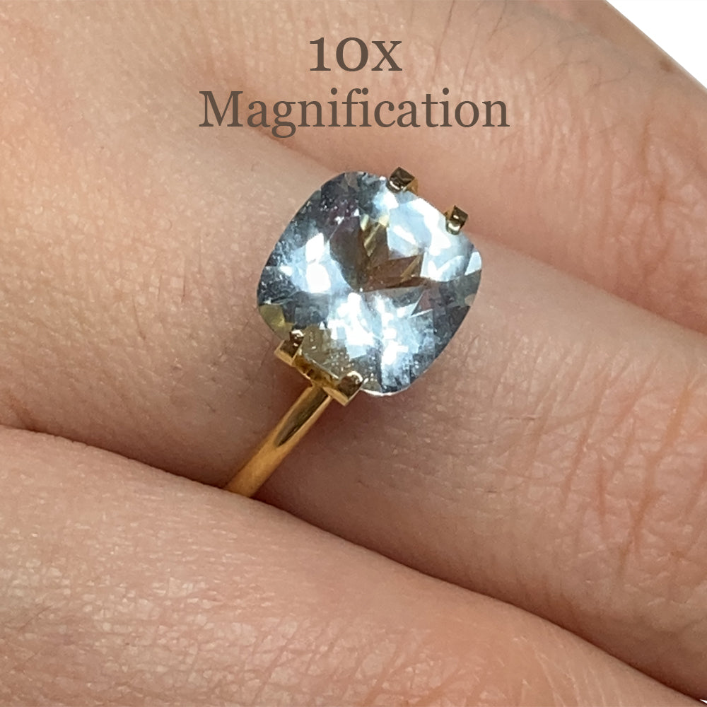 SkyJems 2.65ct Brazilian Blue Cushion Aquamarine Gemstone - Unheated Natural Beryl Loose Stone