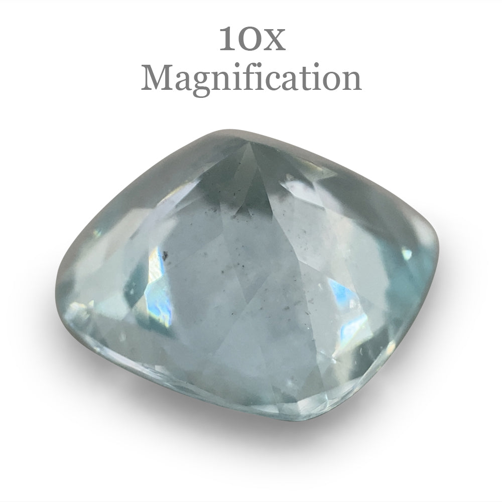 Luminous 2.65ct Brazilian Blue Aquamarine Cushion Cut Gemstone by SkyJems, Unheated Natural Beryl