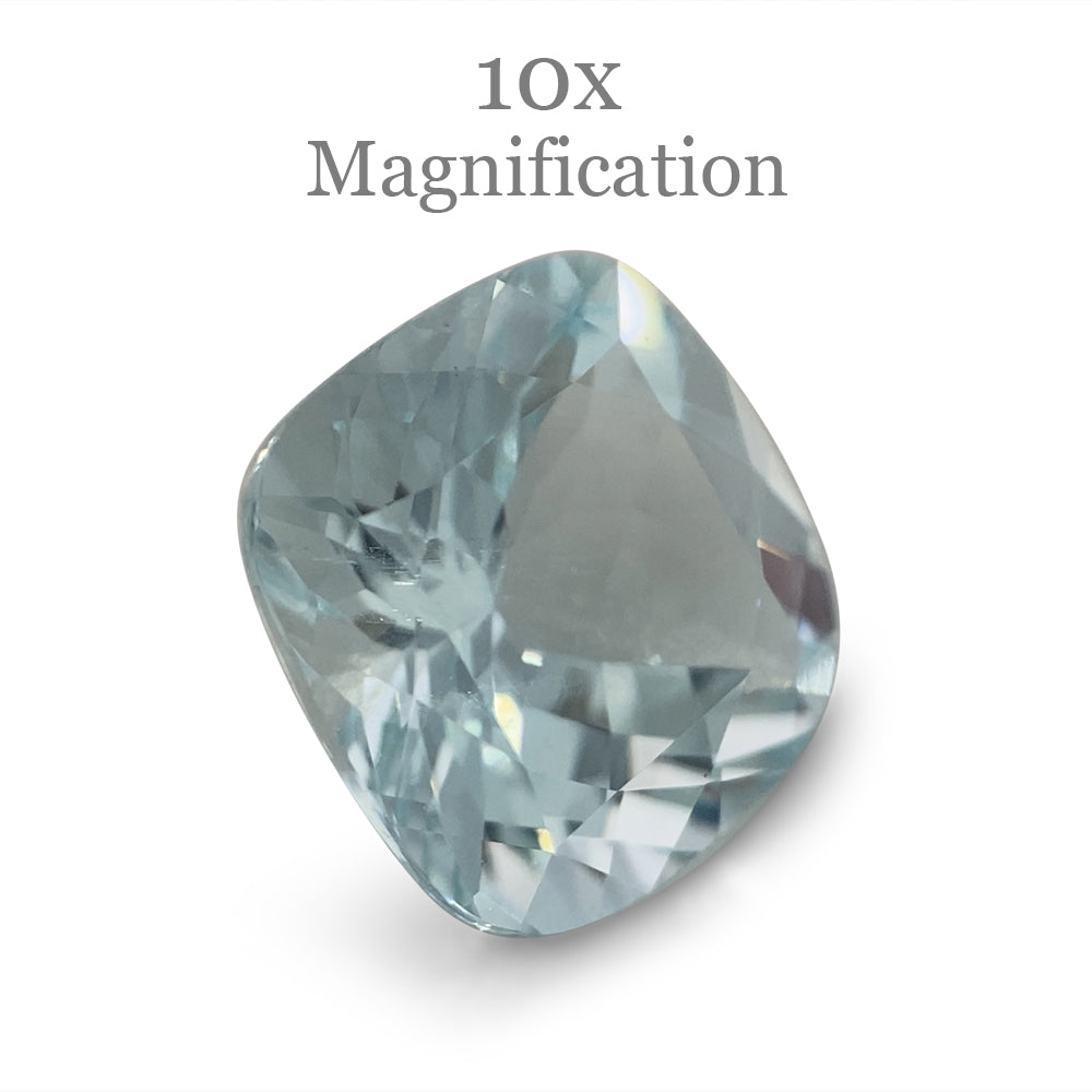 SkyJems 2.68ct Brazilian Blue Cushion Aquamarine - Unheated Natural Beryl Gemstone from Premium Gem Collection