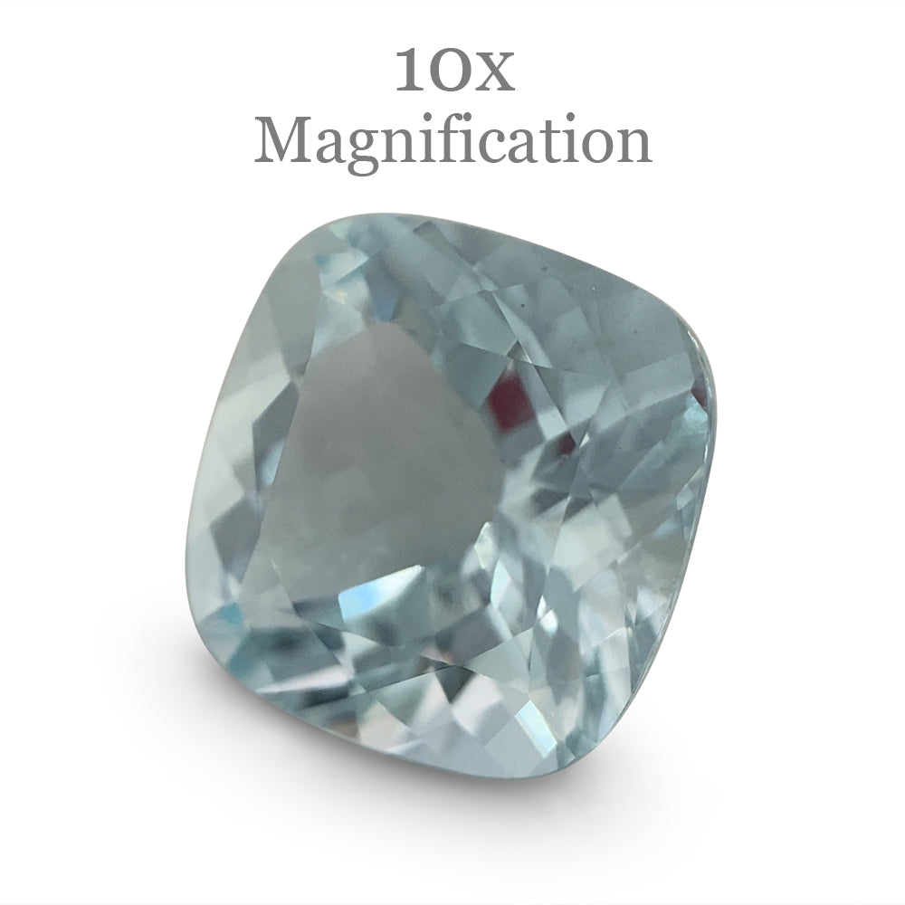 SkyJems 2.68ct Brazilian Blue Cushion Aquamarine, Mixed Cut Beryl Gemstone for Fine Jewelry
