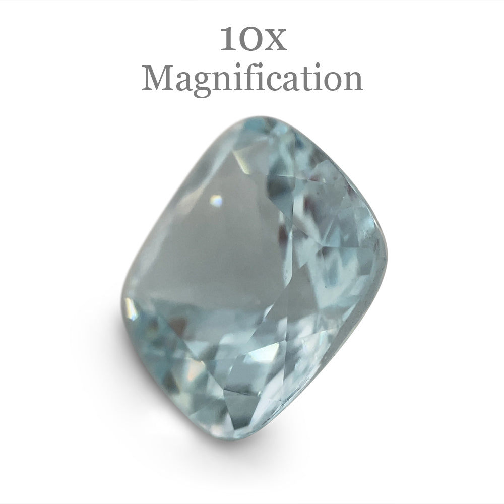 2.68ct Brazilian Blue Cushion Aquamarine Gemstone from SkyJems, Mixed Cut Beryl with Exceptional Clarity