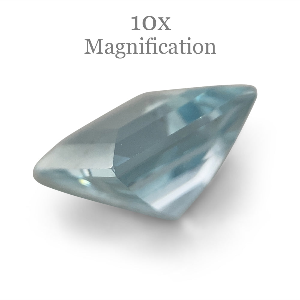 Vibrant blue square aquamarine from Brazil, 1.58ct step cut gemstone by SkyJems, premium Canadian colored gem specialists