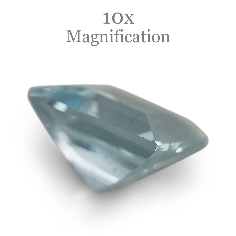 Vibrant blue square aquamarine from Brazil, 1.58ct step cut gemstone by SkyJems, premium Canadian colored gem specialists