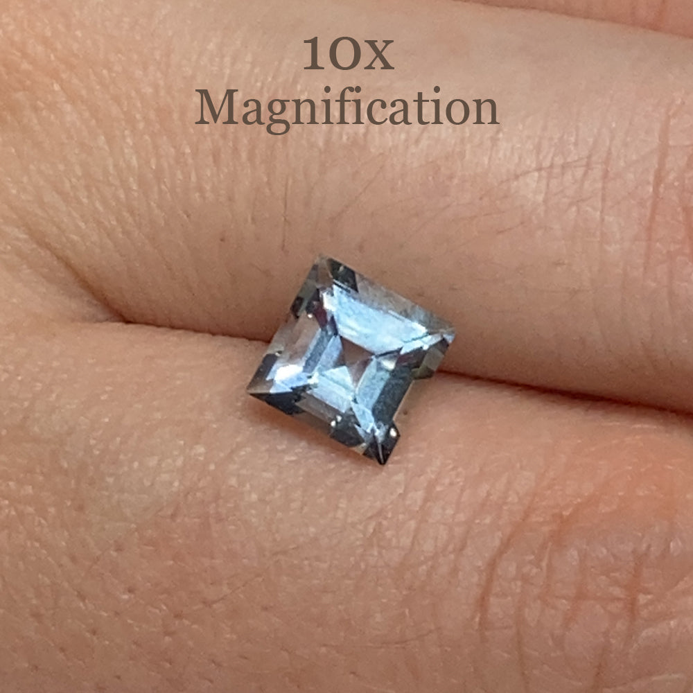 Brilliant square blue aquamarine from Brazil, 1.58 carats, precision step-cut gemstone by SkyJems Canadian gem specialists