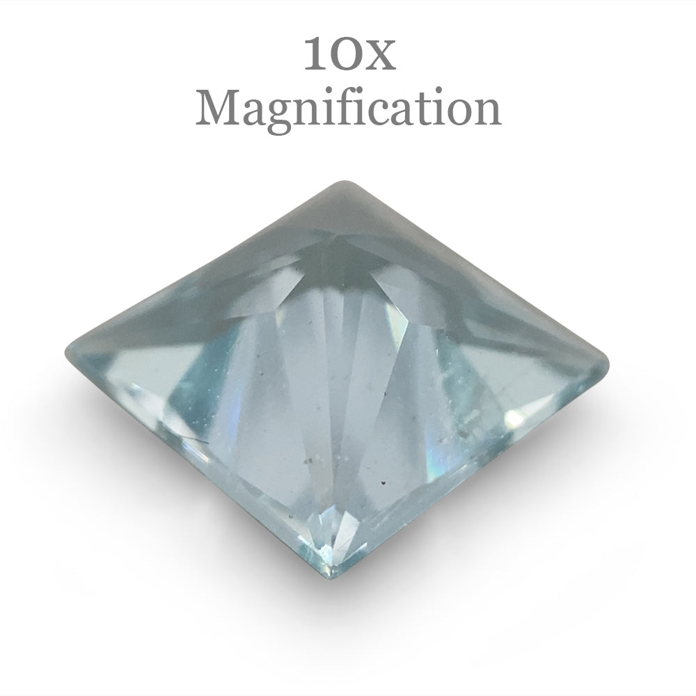 SkyJems 1.53ct Square Brazilian Blue Aquamarine Gemstone - Unheated Step Cut Beryl for Fine Jewelry