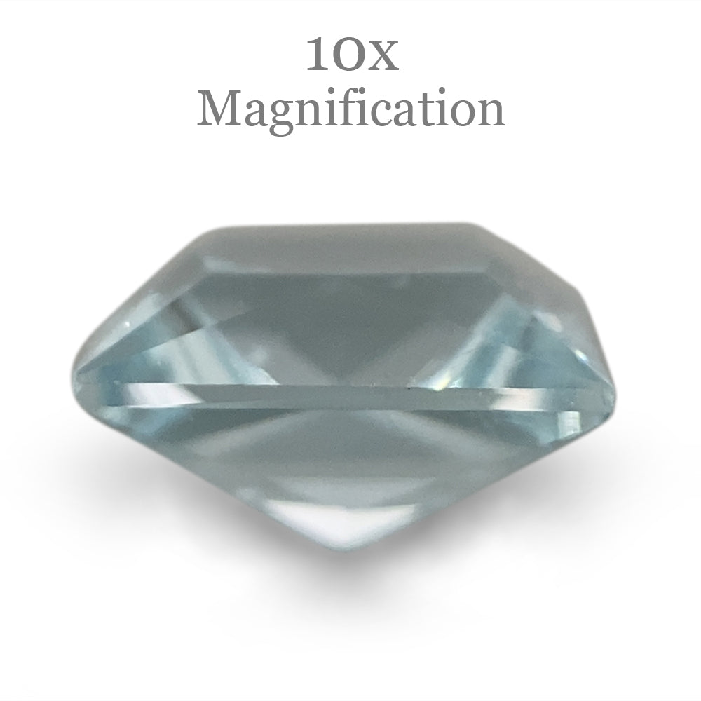SkyJems 1.53ct square blue aquamarine from Brazil, precision step-cut gemstone in classic light blue hue