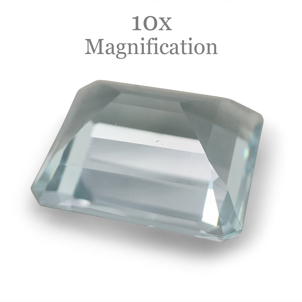SkyJems 5.45ct Brazilian Blue Aquamarine, emerald-cut gemstone with exceptional clarity and brilliant step-cut design