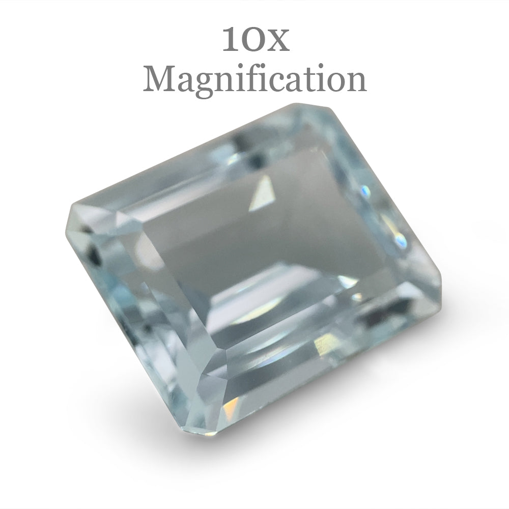 SkyJems 5.45ct Brazilian Blue Aquamarine, Emerald Cut Beryl Gemstone with Elegant Step Cut Design