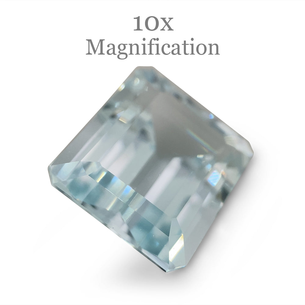 SkyJems 5.45ct Brazilian Blue Aquamarine, Emerald Cut Beryl Gemstone in Serene Step Cut Design