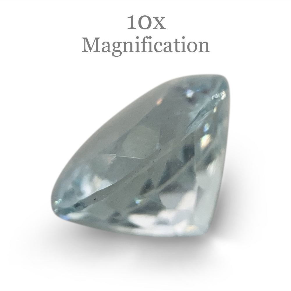 SkyJems 1.69ct Round Blue Aquamarine from Brazil, Mixed Cut Beryl Gemstone for Fine Jewelry