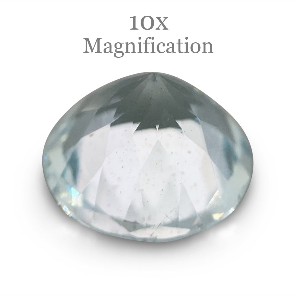SkyJems 1.69ct Round Blue Aquamarine from Brazil, Mixed Cut Beryl Gemstone for Fine Jewelry