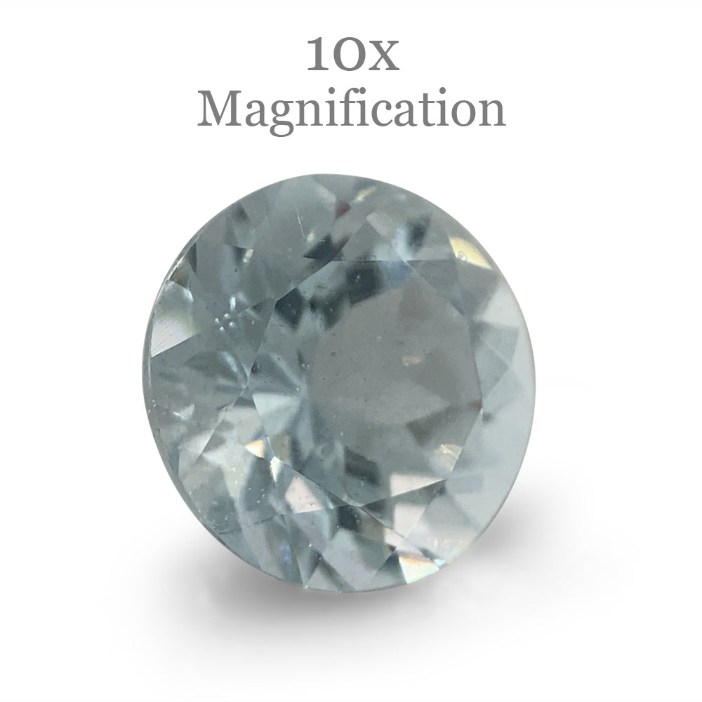 SkyJems 1.69ct Round Blue Aquamarine from Brazil, Mixed Cut Beryl Gemstone for Fine Jewelry