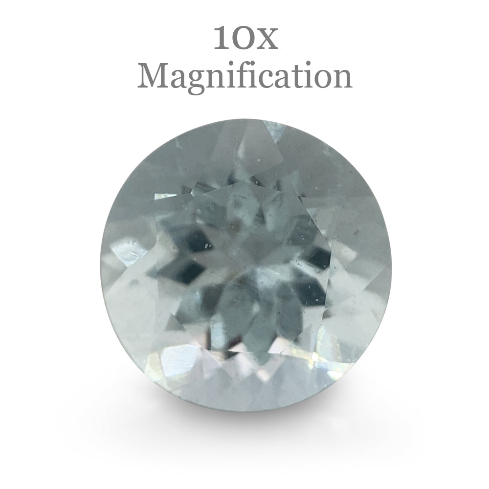 SkyJems 1.69ct Round Blue Aquamarine from Brazil, Mixed Cut Beryl Gemstone for Fine Jewelry