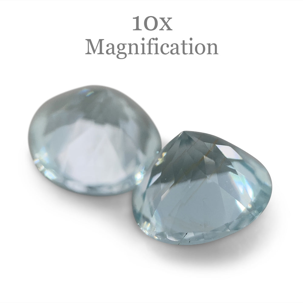 SkyJems 3.36ct Round Blue Aquamarine Pair from Brazil, precision-matched Mixed Cut gemstones for fine jewelry