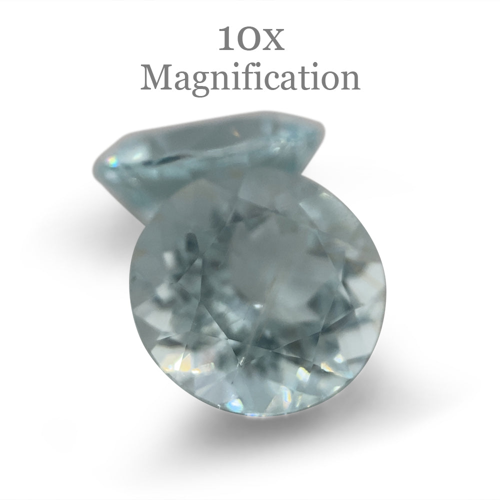 SkyJems 3.36ct Round Blue Aquamarine Pair from Brazil, Mixed Cut Matching Gemstones for Fine Jewelry