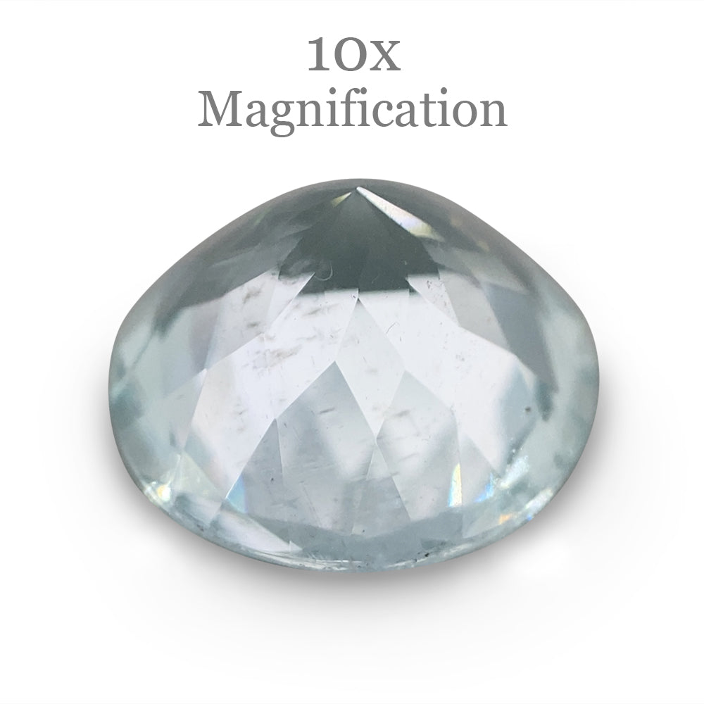 SkyJems 1.72ct Round Blue Aquamarine from Brazil, Mixed Cut Beryl Gemstone for Fine Jewelry
