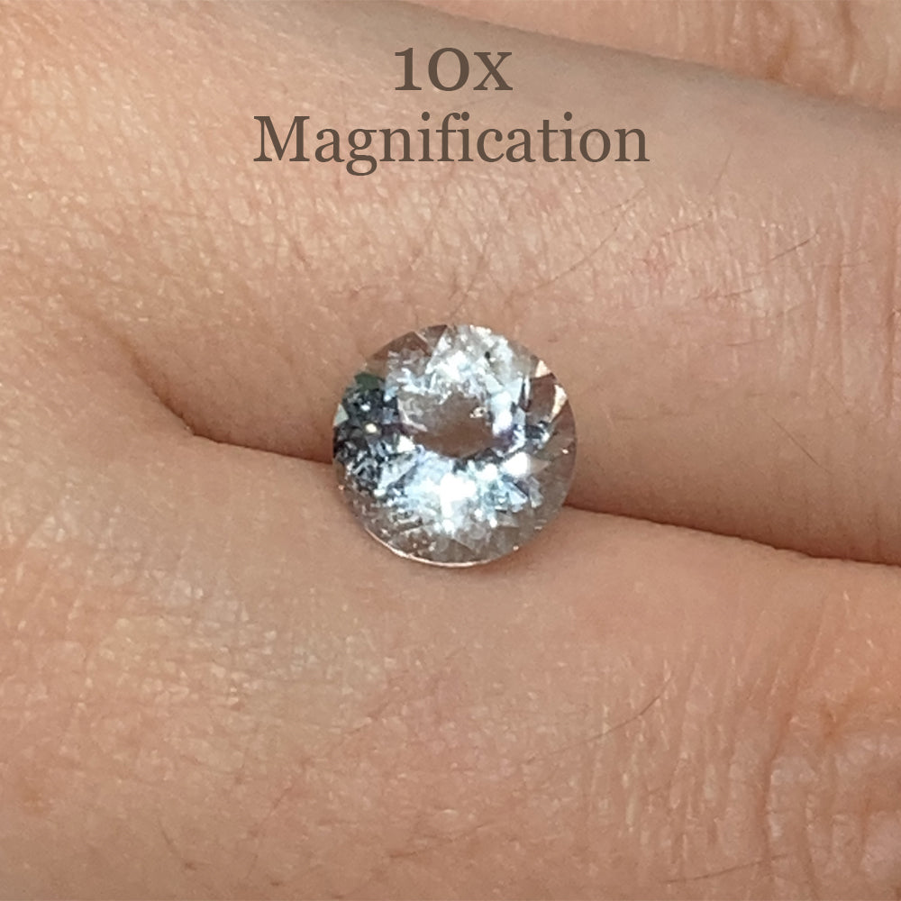 SkyJems 1.72ct Round Blue Aquamarine from Brazil, Mixed Cut Beryl Gemstone in Serene Azure Hue