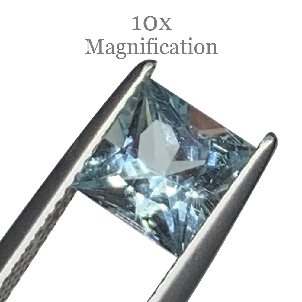SkyJems 1.53ct Square Brazilian Blue Aquamarine Gemstone | Unheated Mixed Cut Beryl Loose Stone