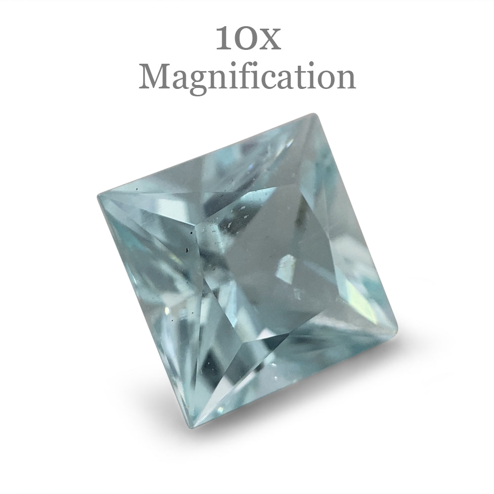SkyJems 1.53ct Square Brazilian Blue Aquamarine Gemstone - Unheated Mixed Cut Beryl Loose Stone