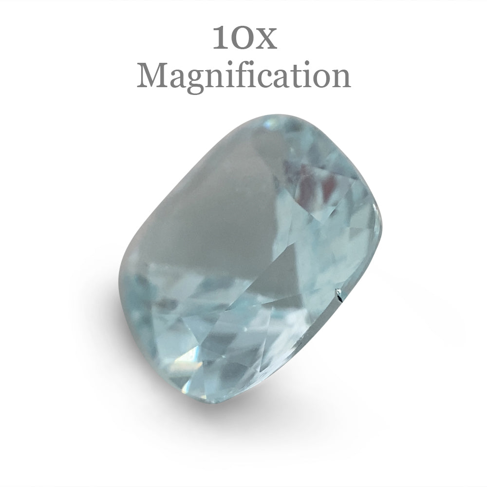 Lustrous 2.66ct Brazilian Blue Cushion Aquamarine from SkyJems, premium unheated mixed-cut gemstone in classic beryl style