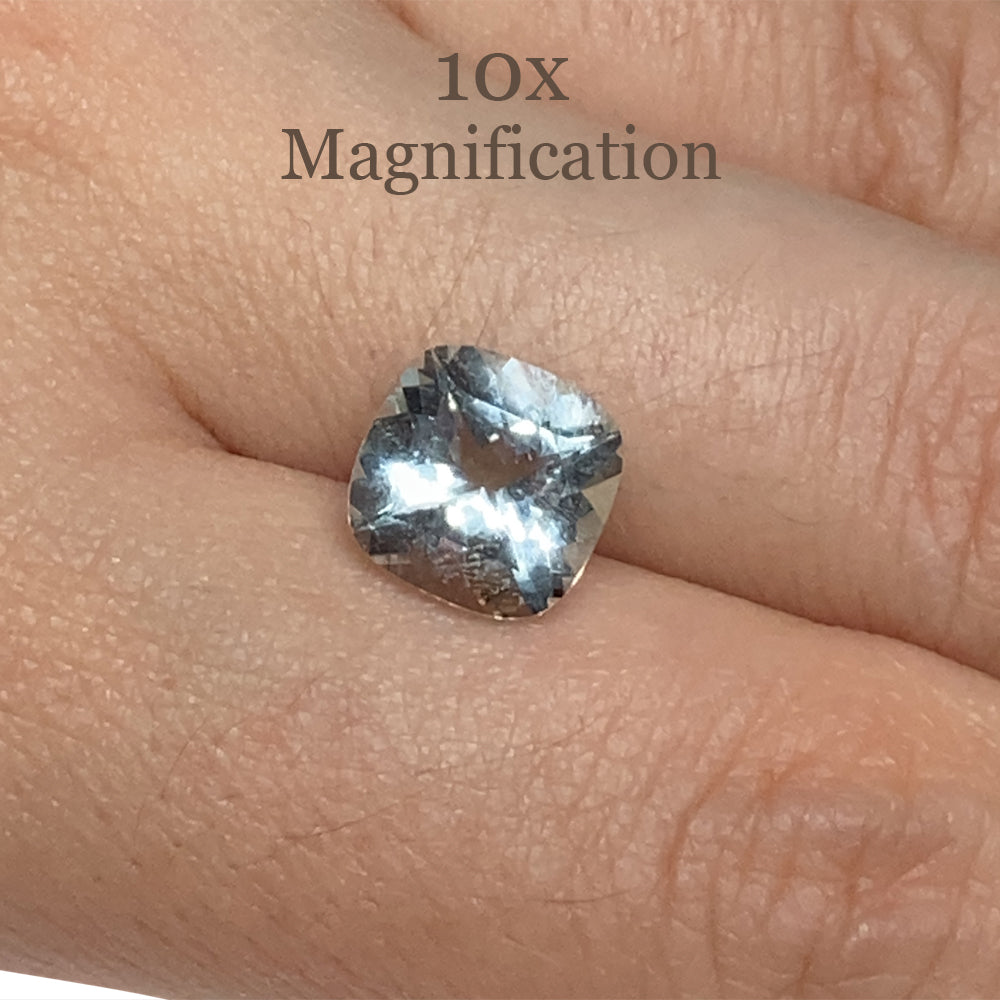 Brilliant blue Brazilian cushion-cut aquamarine, 2.66 carats, premium unheated gemstone from SkyJems Canadian gem experts