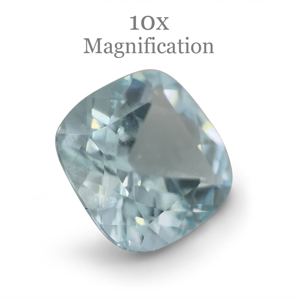 SkyJems 2.66ct Brazilian Blue Cushion Aquamarine, Mixed Cut Beryl Gemstone for Fine Jewelry