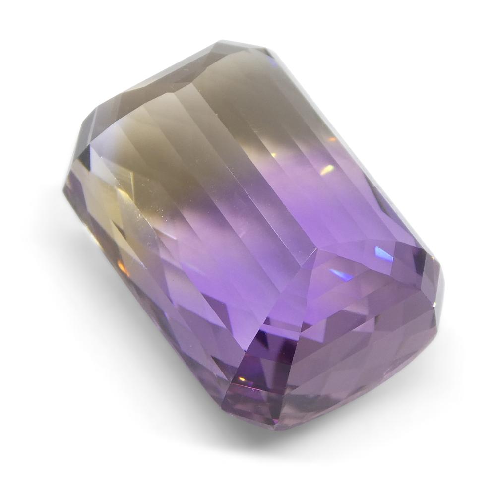 27.31 ct Bolivian Ametrine, Cushion Checkerboard Cut, Yellow and Purple Bicolor Gem by SkyJems