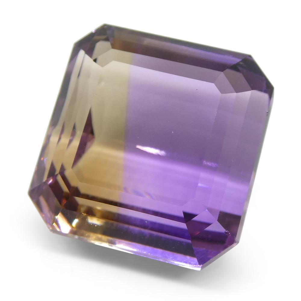 33.59 ct Square Ametrine from Bolivia, rare yellow and purple quartz gemstone by SkyJems Canadian gem specialists