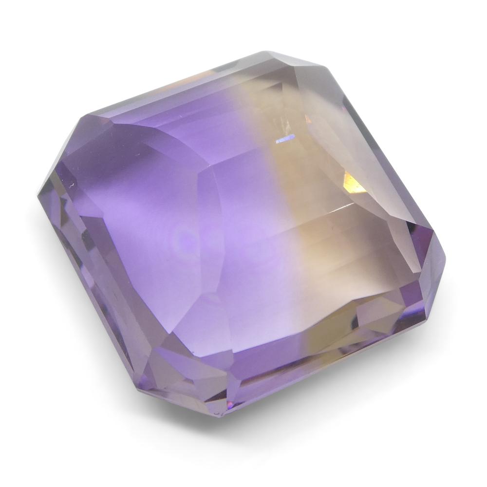 29.92 ct Square Ametrine from Bolivia, rare yellow and purple bicolor quartz gem by SkyJems Canadian gemstone experts