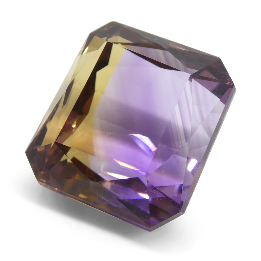35.21 ct Square Ametrine from Bolivia, rare yellow and purple bicolor quartz gem by SkyJems Canadian gemstone experts