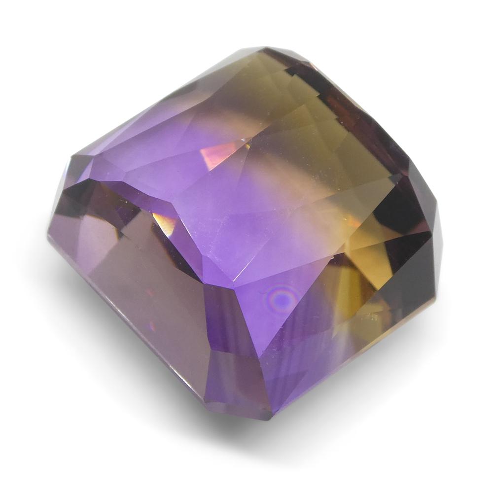 35.21 ct Square Ametrine from Bolivia, rare yellow and purple bicolor quartz gem by SkyJems Canadian gemstone experts