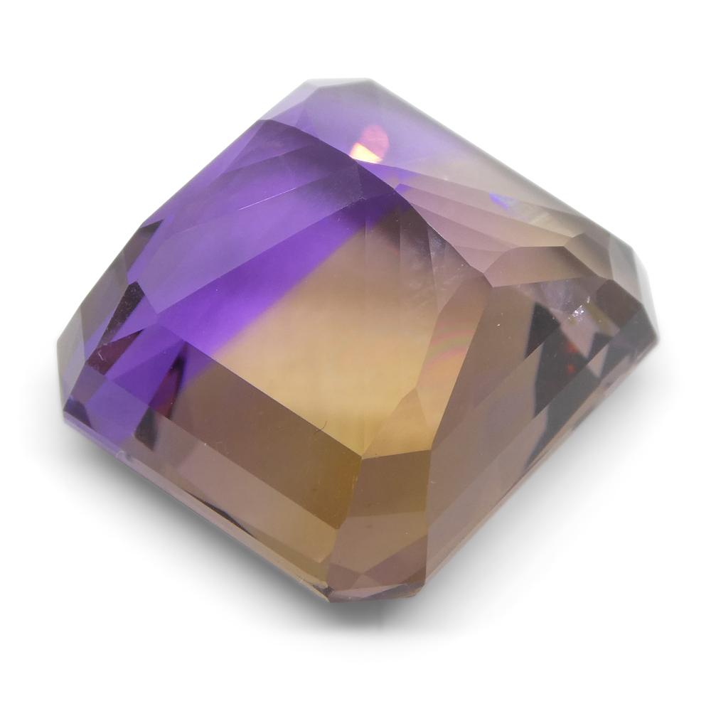 26.35 ct Square Ametrine from Bolivia, rare yellow and purple quartz gemstone by SkyJems Canadian gem specialists