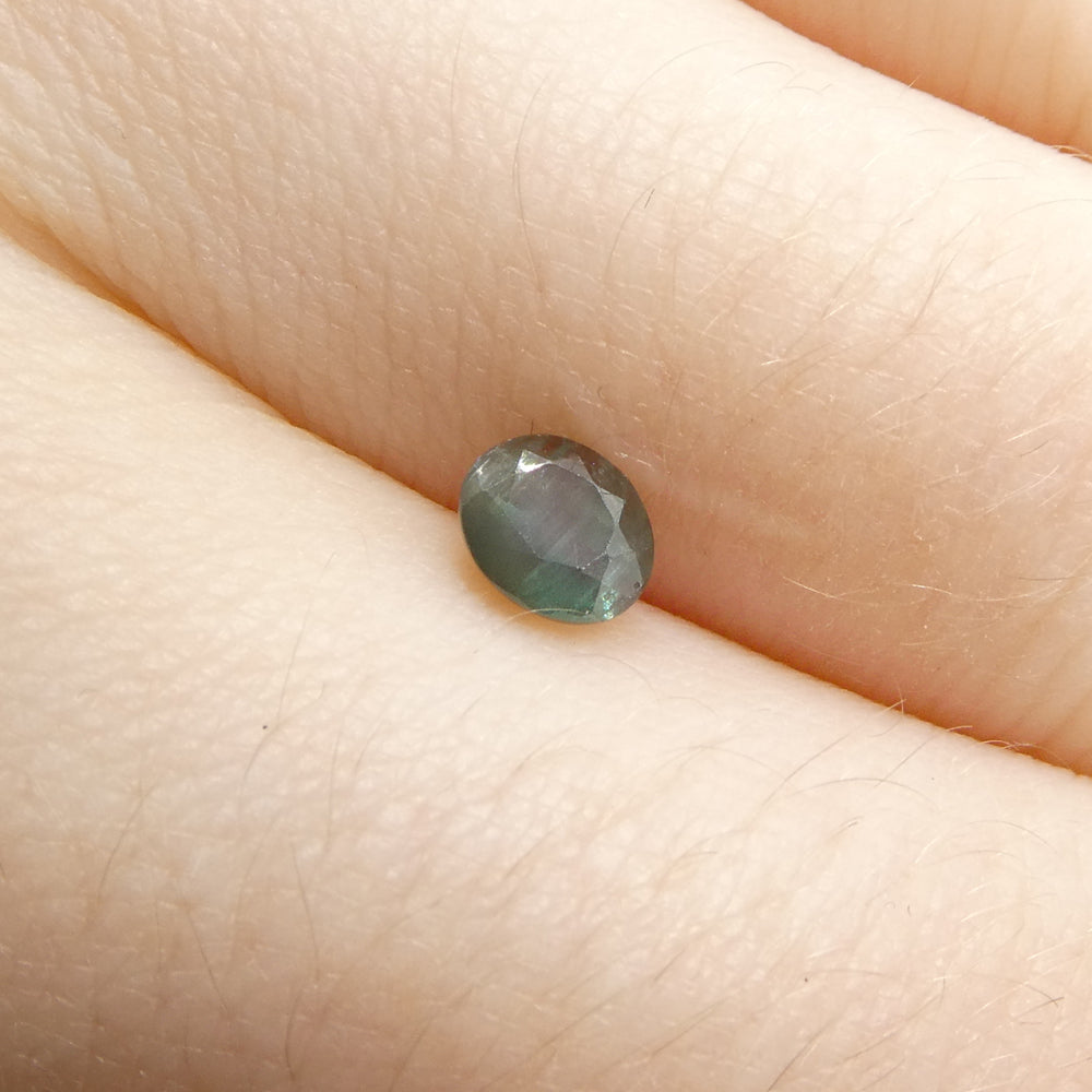 0.58ct Oval Bluish Green to Pinkish Purple Alexandrite from India - Skyjems Wholesale Gemstones
