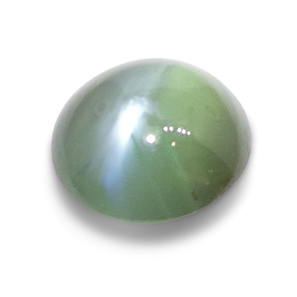 Cat's Eye Alexandrite 0.85 cts 5.47 x 5.75 x 2.89 mm Round Cabochon Yellowish Green changing to Pink-Purple $600