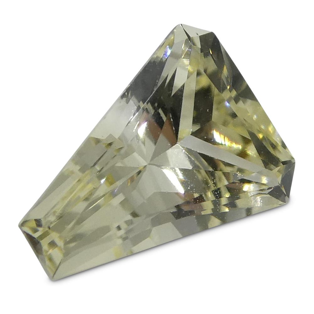 0.85ct Yellow Sri Lankan Sapphire Cut Corner Trillion from SkyJems, premium unheated transparent gemstone