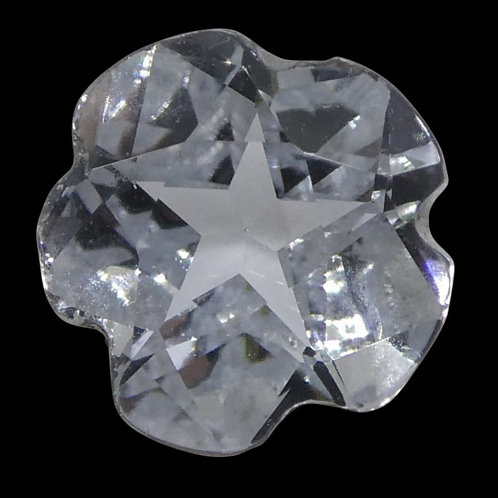 0.57ct White Sapphire Flower from Sri Lanka, cushion mixed cut gemstone by SkyJems Canadian jewelers