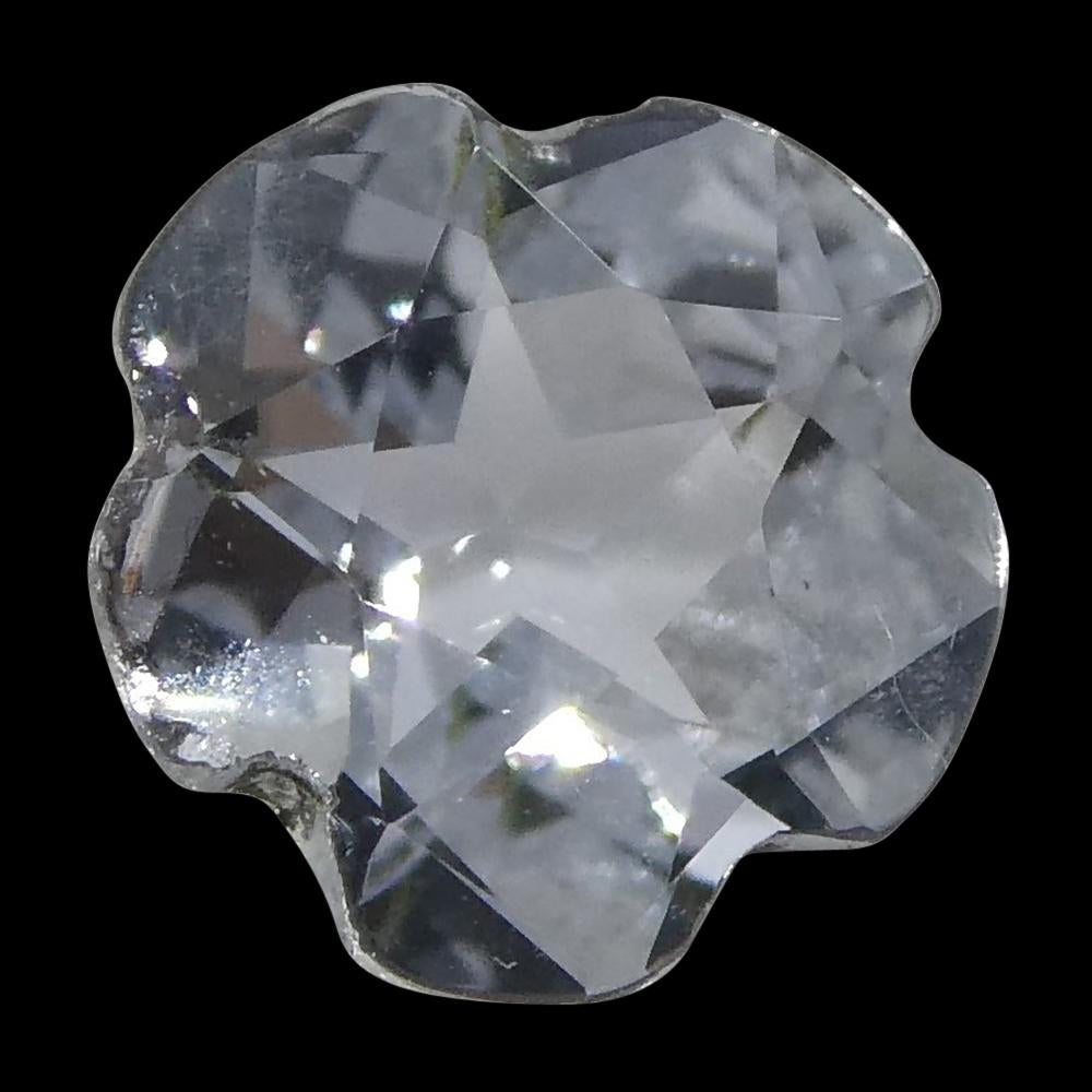 0.57ct White Sapphire Flower from Sri Lanka, cushion mixed cut gemstone by SkyJems Canadian gem specialists