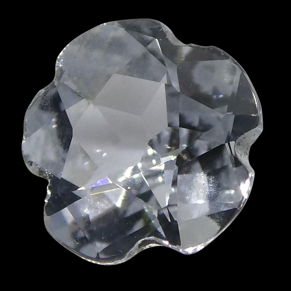 0.57ct White Sapphire Flower from Sri Lanka, cushion mixed cut gemstone by SkyJems Canadian jewelers