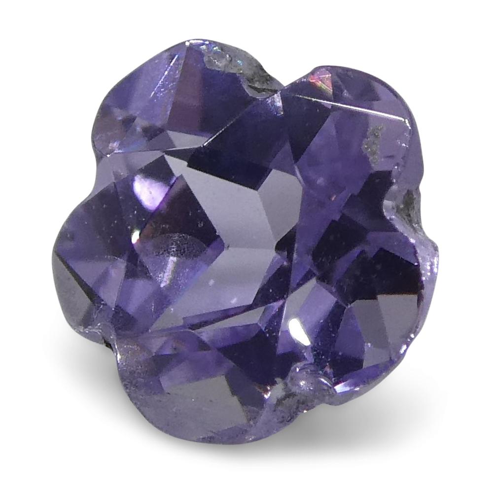 0.65ct Violet Cushion-Cut Sapphire from Sri Lanka, Mixed Brilliant Flower-Shape Gem by SkyJems Canada