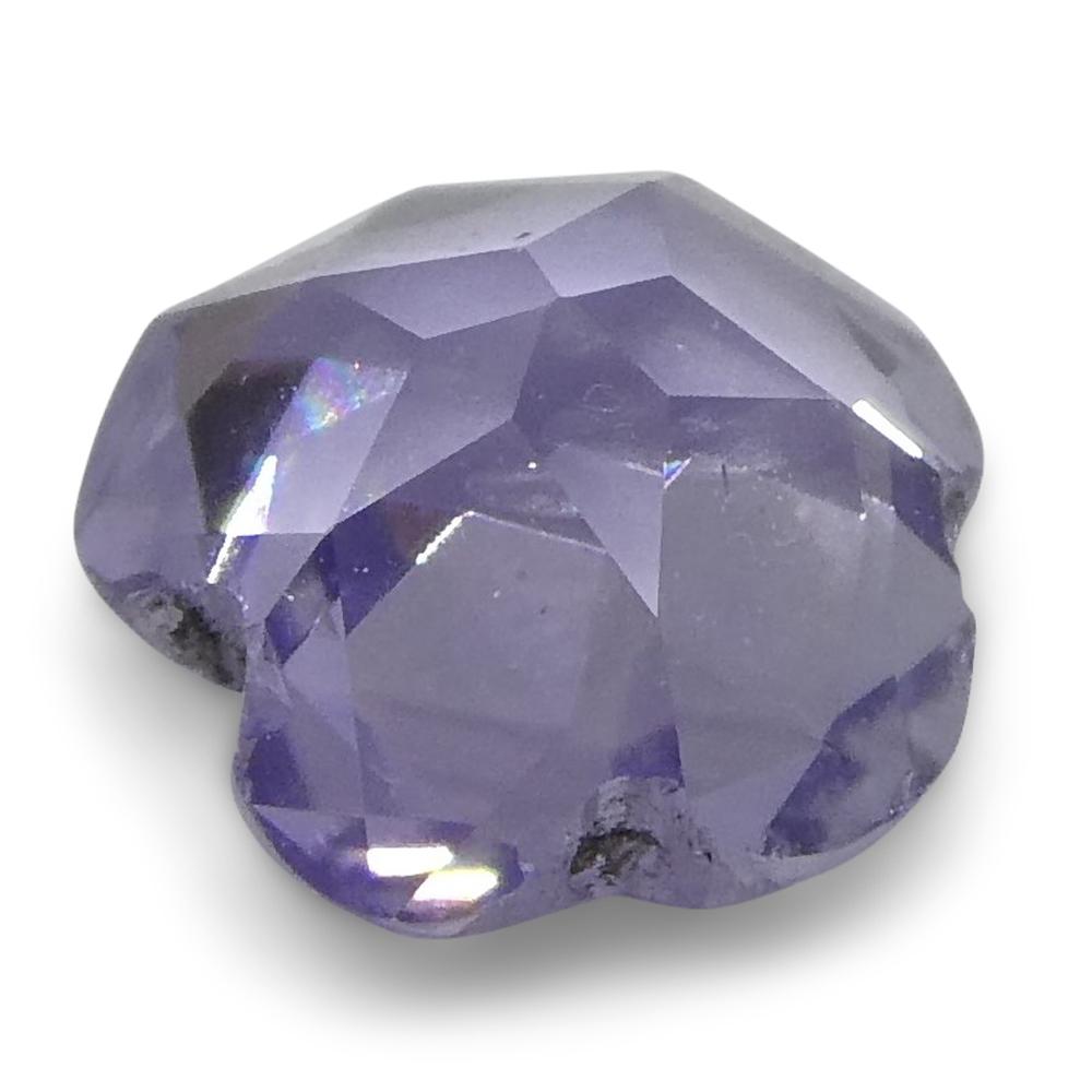 0.65ct Violet Cushion-Cut Sapphire from Sri Lanka, Mixed Brilliant Flower Design by SkyJems Canadian Gemstones