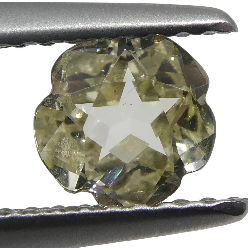 0.76ct Yellow Ceylon Sapphire Flower Mixed Cut Gemstone by SkyJems, Unheated Cushion-Shape Fine Jewelry Stone