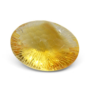 89.12ct Oval Yellow Honeycomb Starburst Citrine from Brazil - Skyjems Wholesale Gemstones