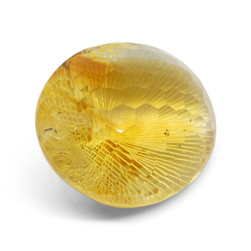 89.12ct Oval Yellow Honeycomb Starburst Citrine from Brazil - Skyjems Wholesale Gemstones
