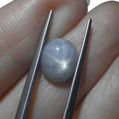 SkyJems 3.51 ct Blue Ceylon Star Sapphire - Rare Unheated Oval Cabochon with Asterism from Sri Lanka